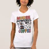 Nurse Powered by Coffee T-shirt (Voorkant)