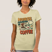 Nurse Powered by Coffee T-shirt (Voorkant)