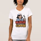 Nurse Powered by Coffee T-shirt (Voorkant)