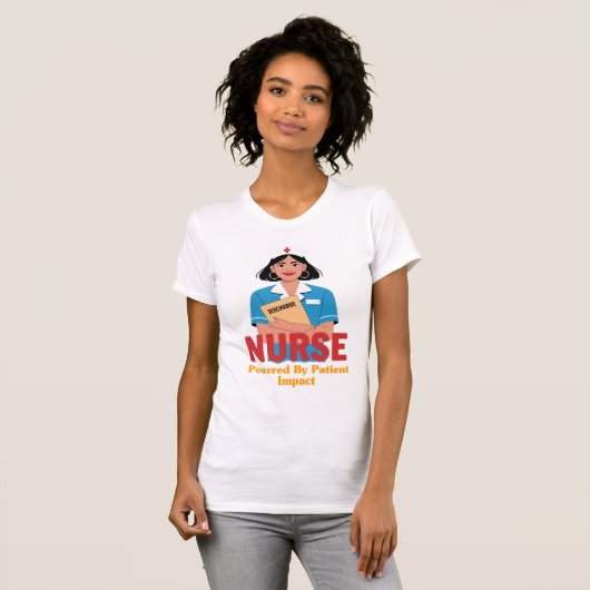 Nurse Powered by Coffee T-shirt (Voorkant volledig)