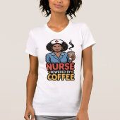 Nurse Powered by Coffee T-shirt (Voorkant)