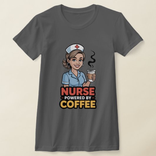 Nurse Powered by Coffee T-shirt (Laagn)