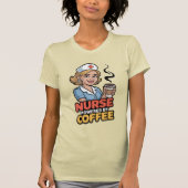 Nurse Powered by Coffee T-shirt (Voorkant)