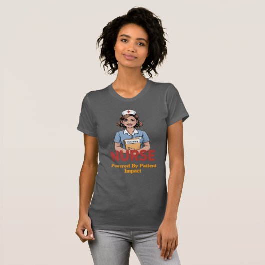 Nurse Powered by Coffee T-shirt (Voorkant volledig)