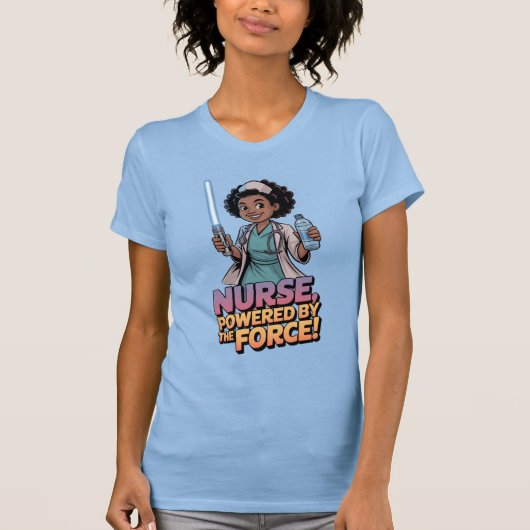Nurse Powered by the Force  T-shirt (Voorkant)