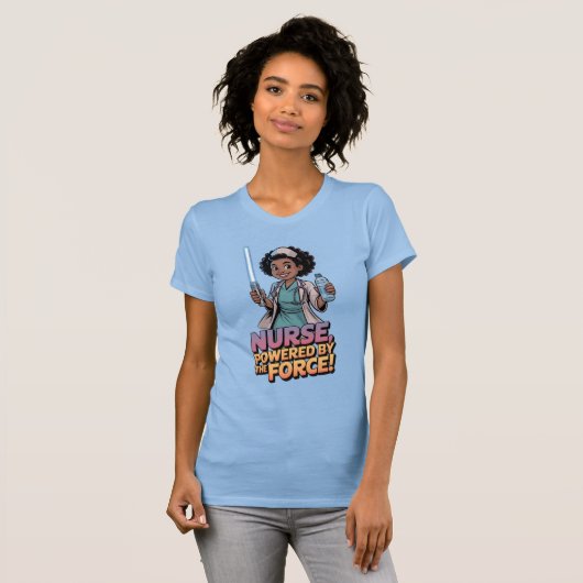 Nurse Powered by the Force  T-shirt (Voorkant volledig)