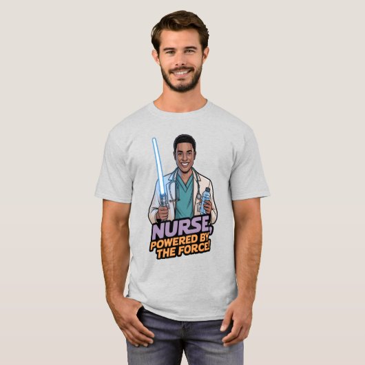 Nurse Powered by the Force  T-shirt (Voorkant volledig)