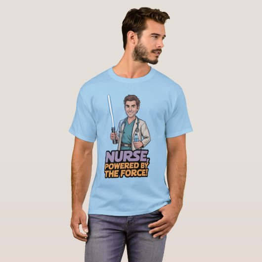 Nurse Powered by the Force  T-shirt (Voorkant volledig)