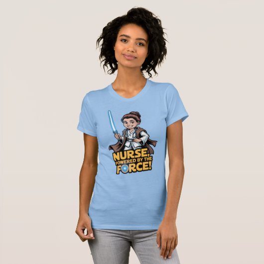 Nurse Powered by the Force T-shirt (Voorkant volledig)