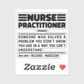 Nurse Practise Noun Medicine Worker Sarcasme Sticker (Vel)