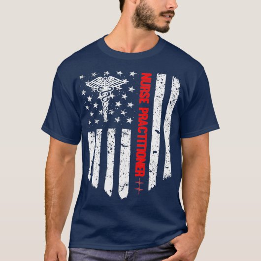 Nurse Practitioner American Flag RN geregistreerd T-shirt (Voorkant)
