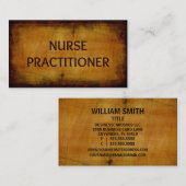 Nurse Practitioner Antiek geborsteld Visitekaartje (Voorkant / Achterkant)