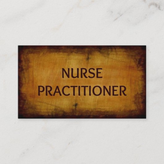 Nurse Practitioner Antiek geborsteld Visitekaartje (Voorkant)