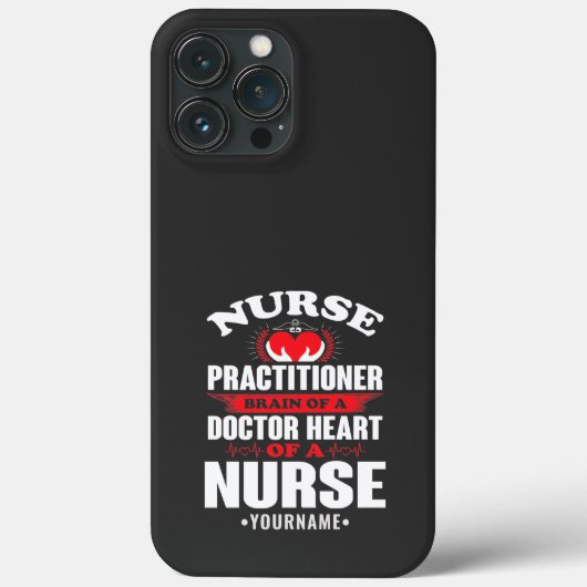 Nurse Practitioner Brains Of A Doctor Heart Of Case-Mate iPhone Case (Achterkant)