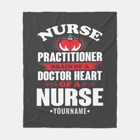 Nurse Practitioner Brains Of A Doctor Heart Of Fleece Deken (Voorkant)