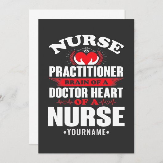 Nurse Practitioner Brains Of A Doctor Heart Of Kaart (Voorkant / Achterkant)