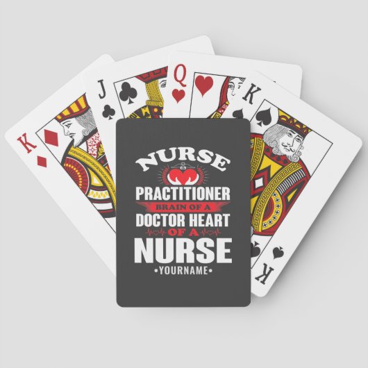 Nurse Practitioner Brains Of A Doctor Heart Of Pokerkaarten (Achterkant)