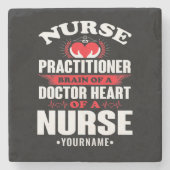 Nurse Practitioner Brains Of A Doctor Heart Of Stenen Onderzetter (Voorkant)