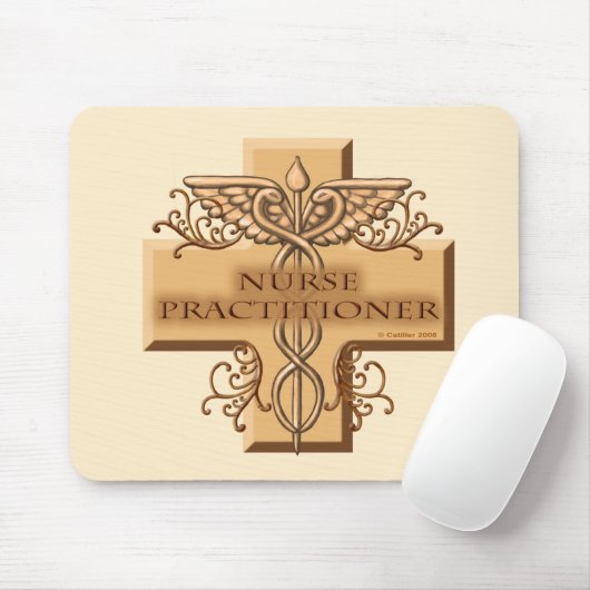 Nurse Practitioner Caduceus Muismat (Met muis)