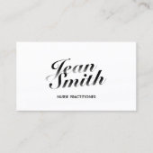 Nurse Practitioner Classy Typografie Visitekaartje (Voorkant)