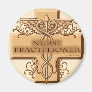 Nurse Practitioner Cross Caduceus Magneet