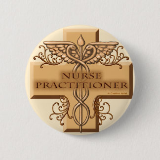 Nurse Practitioner Cross Caduceus Ronde Button 5,7 Cm