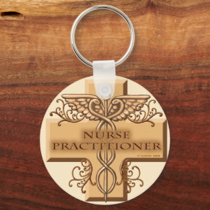 Nurse Practitioner Cross Caduceus Sleutelhanger
