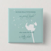 Nurse Practitioner Dandelion Vierkante Button 5,1 Cm (Voorkant)