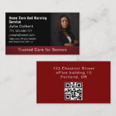 Nurse Practitioner Elegant Black QR CODE Visitekaartje (Voorkant / Achterkant)