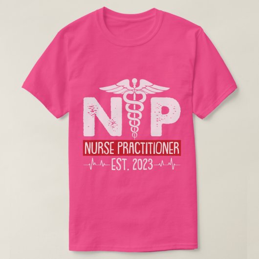 Nurse Practitioner Est 2023 Afstuderen Afstudeerde T-shirt (Design voorkant)