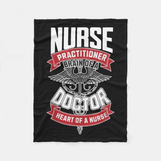 Nurse Practitioner - Hersenen van een arts, hart v Fleece Deken (Voorkant)