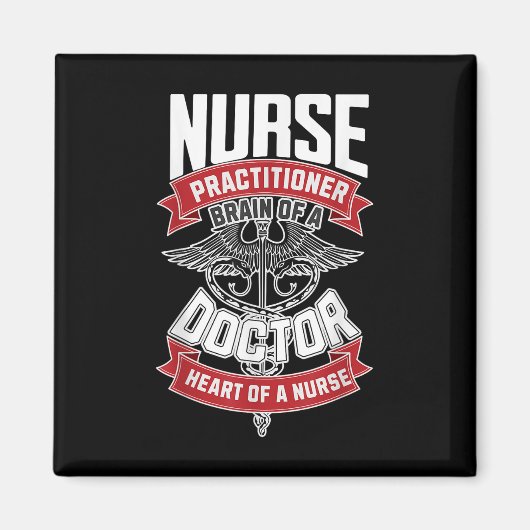 Nurse Practitioner - Hersenen van een arts, hart v Magneet (Voorkant)