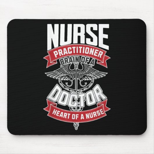 Nurse Practitioner - Hersenen van een arts, hart v Muismat (Voorkant)
