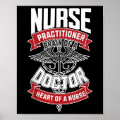 Nurse Practitioner - Hersenen van een arts, hart v Poster (Voorkant)