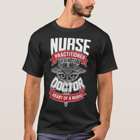 Nurse Practitioner - Hersenen van een arts, hart v T-shirt (Voorkant)
