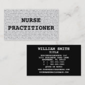 Nurse Practitioner Medical Words Visitekaartje (Voorkant / Achterkant)