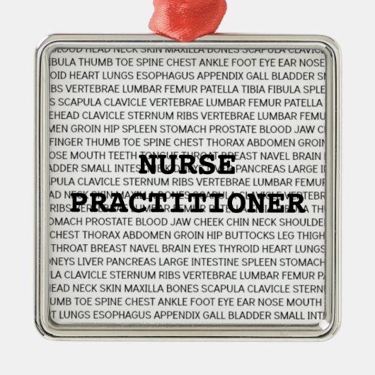Nurse Practitioner Medische Terminologie Kerst Metalen Ornament (Voorkant)