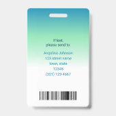 Nurse Practitioner NP Blauw Groene Naam en Foto-ID Badge (Achterkant)