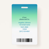 Nurse Practitioner NP Blauw Groene Naam en Foto-ID Badge (Achterkant)