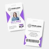 Nurse Practitioner NP Logo Foto & Barcode Badge (Voor- en achterkant)