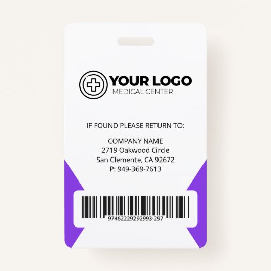 Nurse Practitioner NP Logo Foto & Barcode Badge (Achterkant)