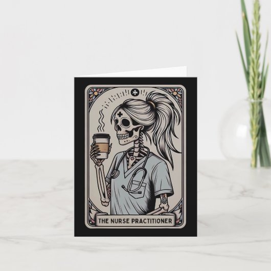 Nurse Practitioner Tarot Kaart Skeleton Halloween (Voorkant)