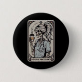 Nurse Practitioner Tarot Kaart Skeleton Halloween  Ronde Button 5,7 Cm (Voorkant)