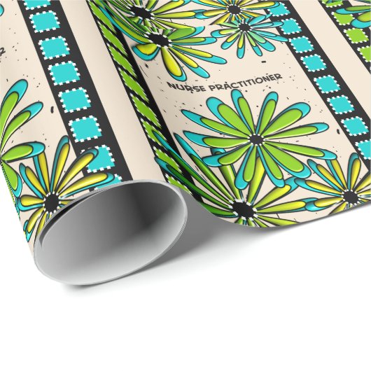 Nurse Practitioner Whimsical Flowers II Cadeaupapier (Rol Hoek)