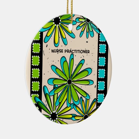 Nurse Practitioner Whimsical Flowers II Keramisch Ornament (Rechts)