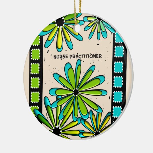 Nurse Practitioner Whimsical Flowers II Keramisch Ornament (Links)