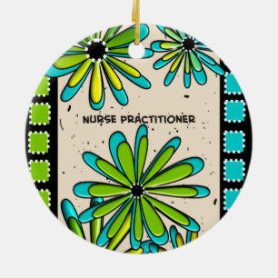 Nurse Practitioner Whimsical Flowers II Keramisch Ornament