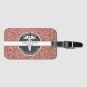 Nurse praktijkgerichte Roos Gold Glitter - Aangepa Bagagelabel (Voorkant (horizontaal))