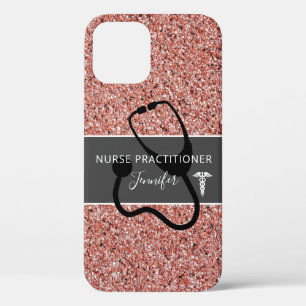 Nurse praktijkgerichte Roos Gold Glitter - Aangepa Case-Mate iPhone Case