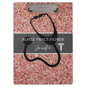 Nurse praktijkgerichte Roos Gold Glitter - Aangepa Klembord (Voorkant)